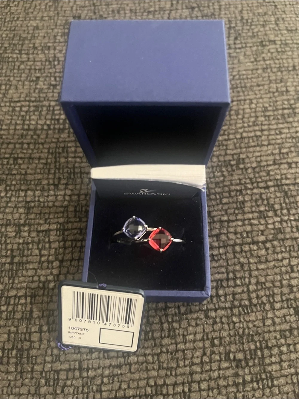 Swarovski Lea Tanzanite Ring Set Size 8 (58) Retired 1047375 NIB with Tag